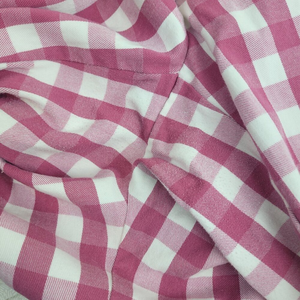 Time and Tru pink white gingham check capri pants zip front pockets pinup 18 - Picture 9 of 11
